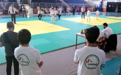 volontari di servizio ad una gara di judo