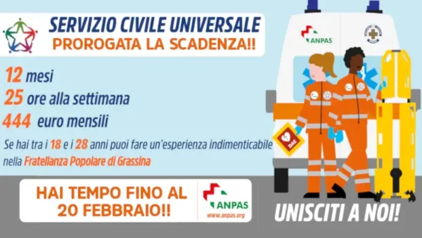 Grafica promozionale del servizio civile universale