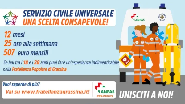 promo grafica servizio civile 2023 fratellanza popolare di grassina