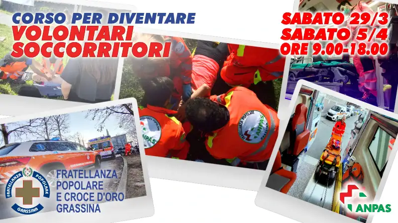 Promo corso di livello base aprile 2025, foto varie di soccorritori Volontari