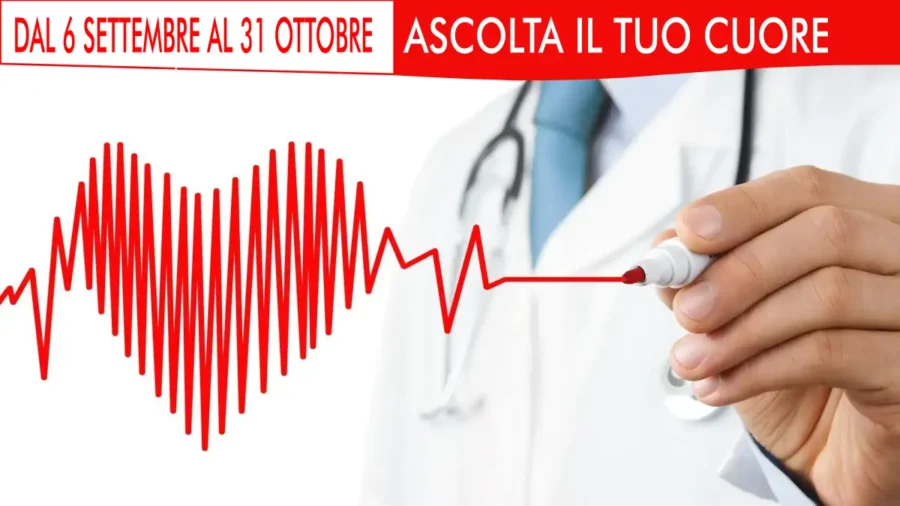 dottore che traccia un ritmo cardiaco stilizzato