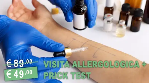 Prevenzione dermatologica: specialista esegue un prick test